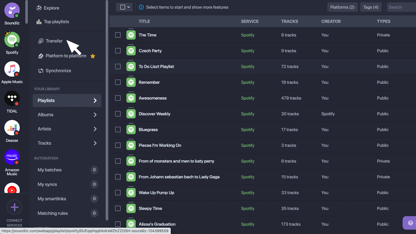 Importing Playlists from Spotify Step 8