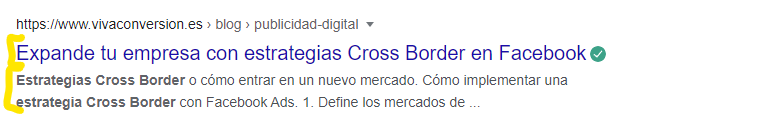 Ejemplo de title y meta descripción