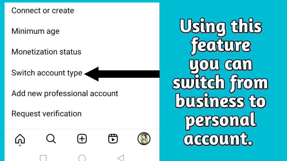 Switching From Business To Personal Account -switching from settings