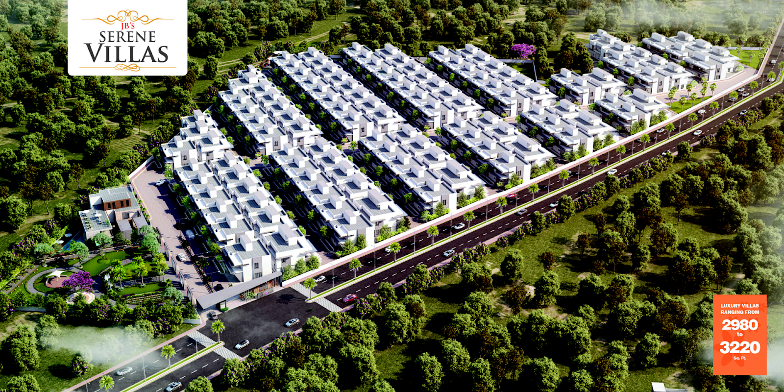 Jb serene villas aerial view