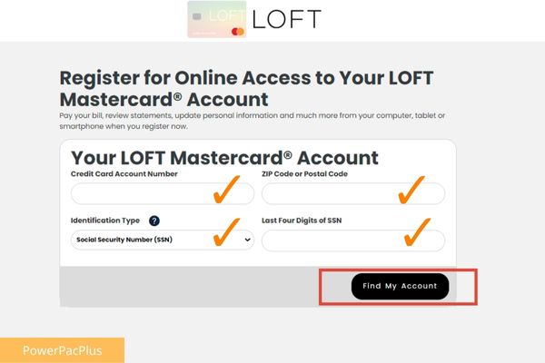 register a loft mastercard account