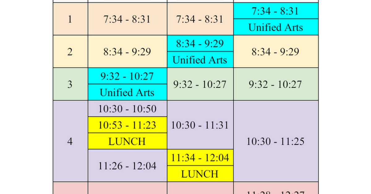 EYMS Assembly Bell Schedule
