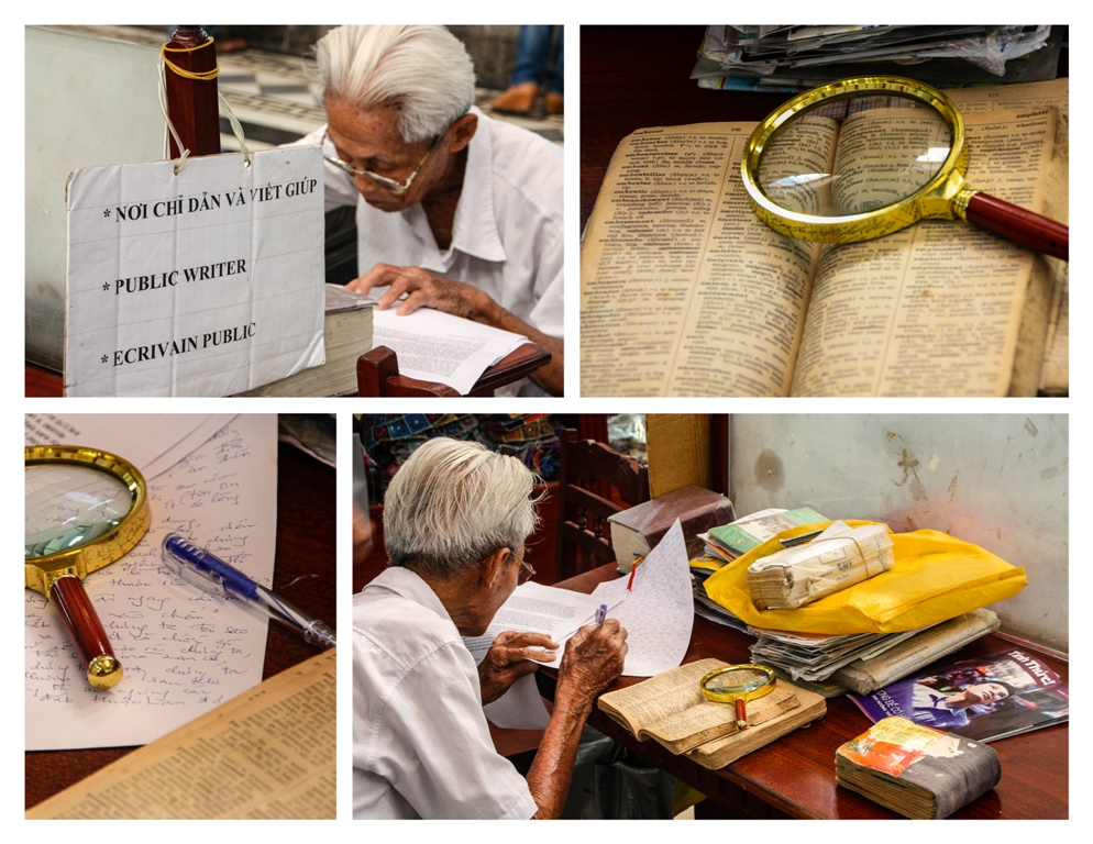 The octogenarian inside the Saigon Central Post Office 