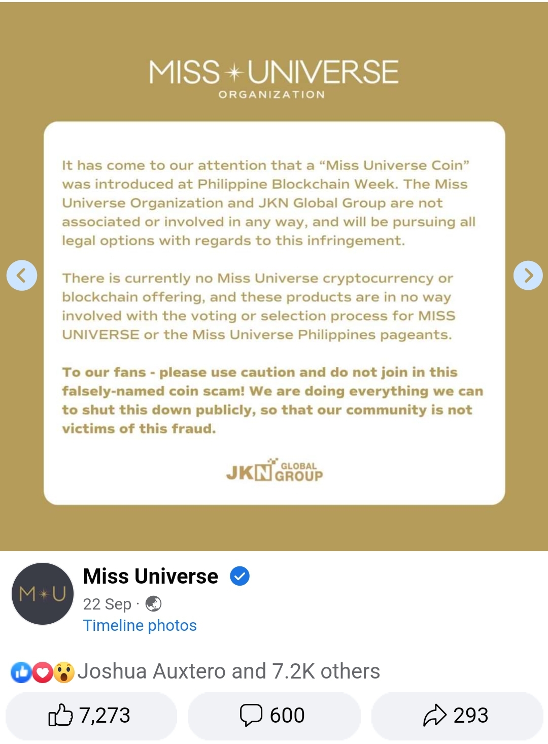 Miss Universe official denies any link with "Miss Universe Coin": Scam Alert  1