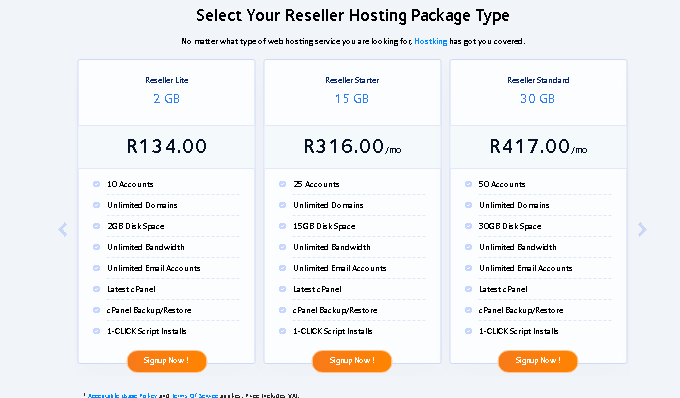 hostking reseller plans