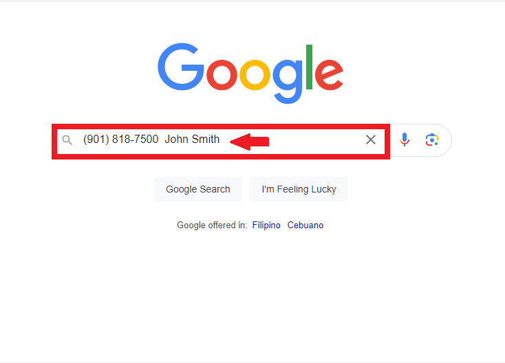 Searching phone number with name on Google