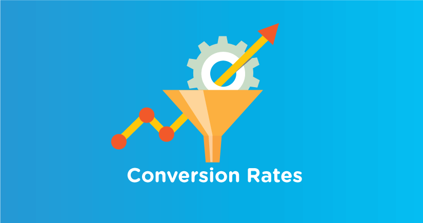 تصویر گرافیکی از conversion rate با قیف فروش
