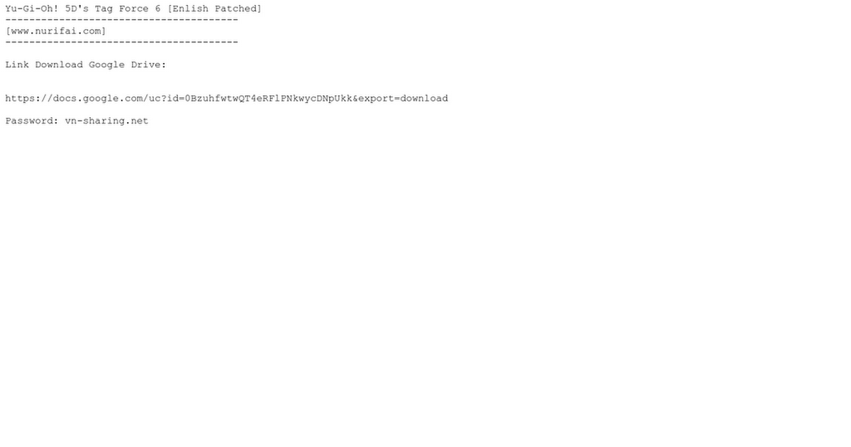 Yu Gi Oh 5d S Force 6 Txt Google Drive