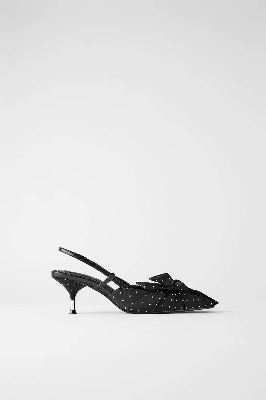 Image 1 of POLKA DOT KITTEN-HEEL SHOES WITH BOW from Zara