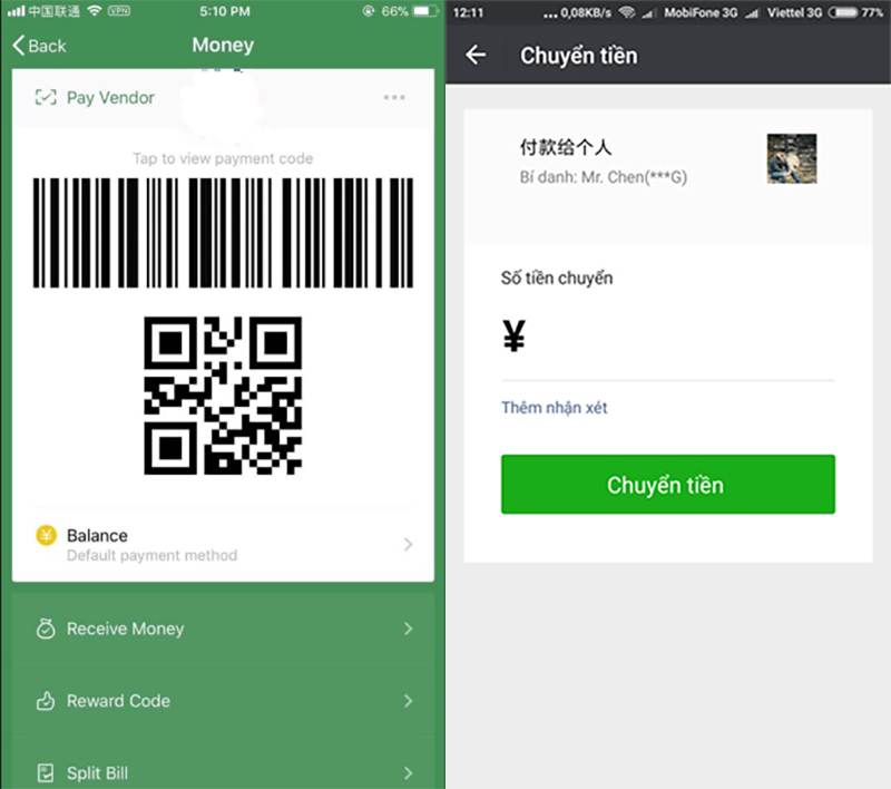 Thanh toán trực tiếp trên WeChat