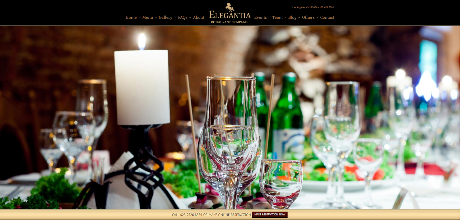 Elegantia - A WordPress Theme for Restaurant and Cafe