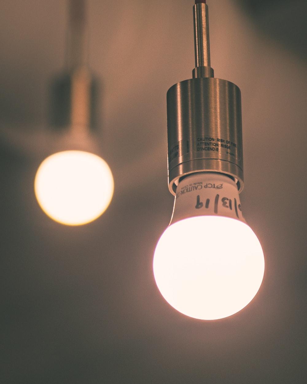 silver and white pendant lamp