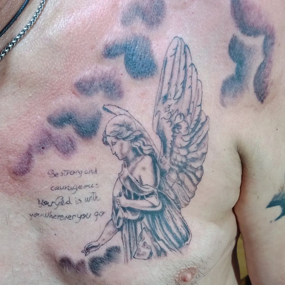 Guardian Angel Tattoo Design On Chest