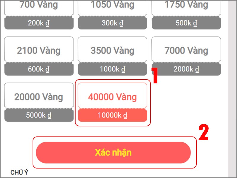 Chọn gói nạp thẻ game GH Truyên Kỳ