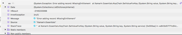 SecureStorage requires Entitlements.plist update for iOS