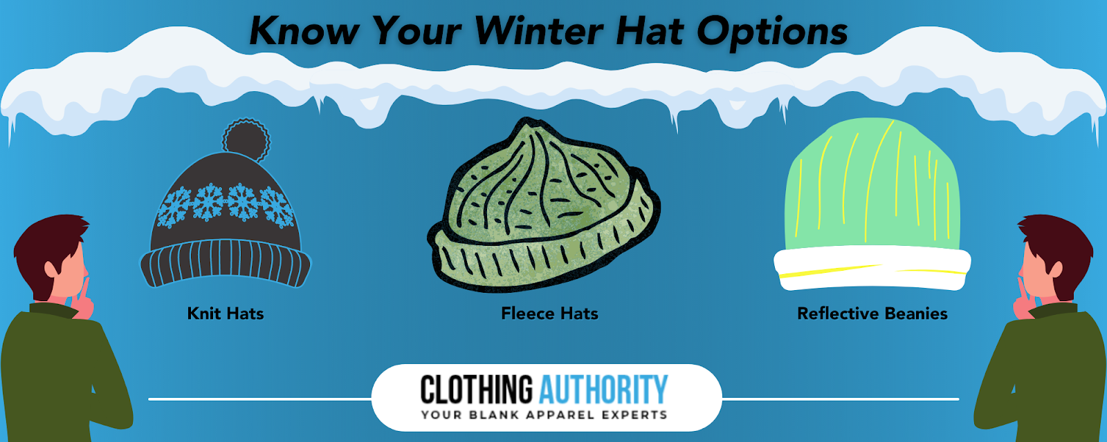 Image: Various winter hat options showcased on the Clothing Authority blog.