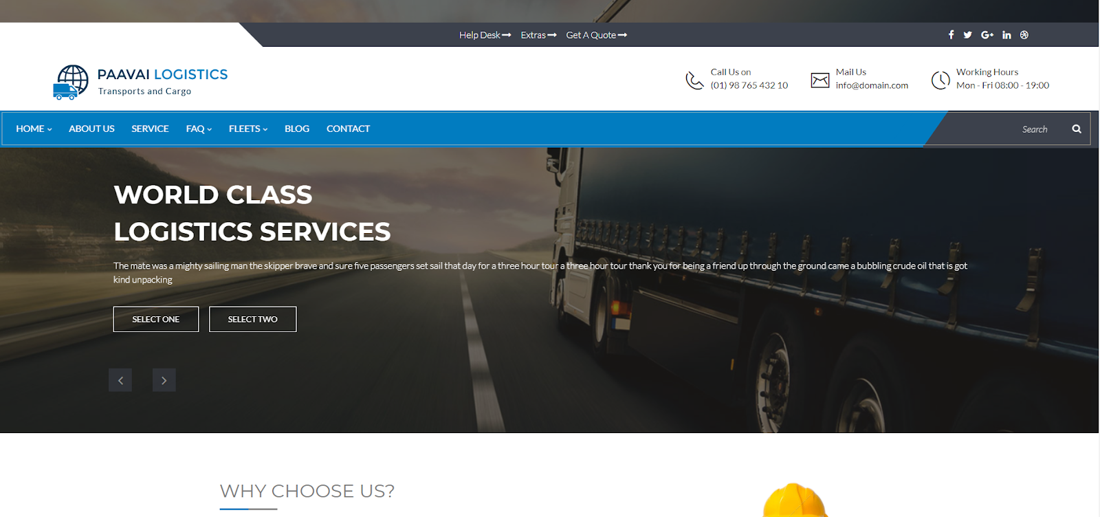 Paavai - Logistics and transportation WordPress theme
