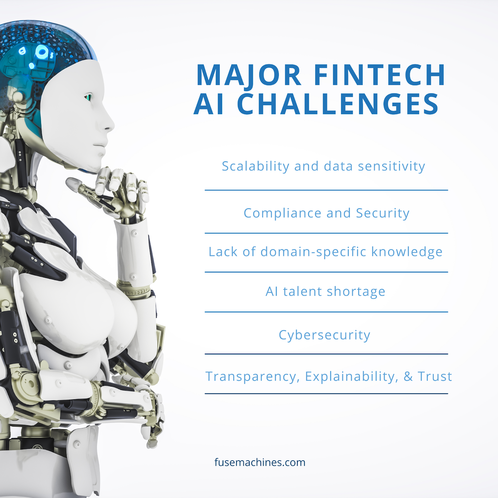Major AI in Fintech challenges 