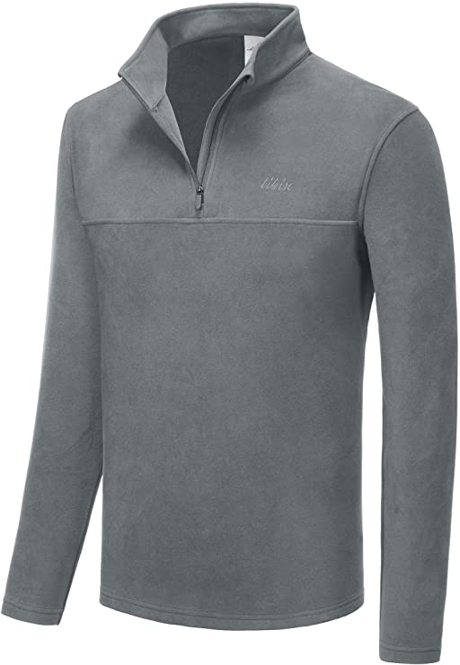 Libin Men's Fleece Pullover Quarter Zip Sweater Running Golf Hiking Thermal Jacket Long Sleeve Shirt Cold Weather