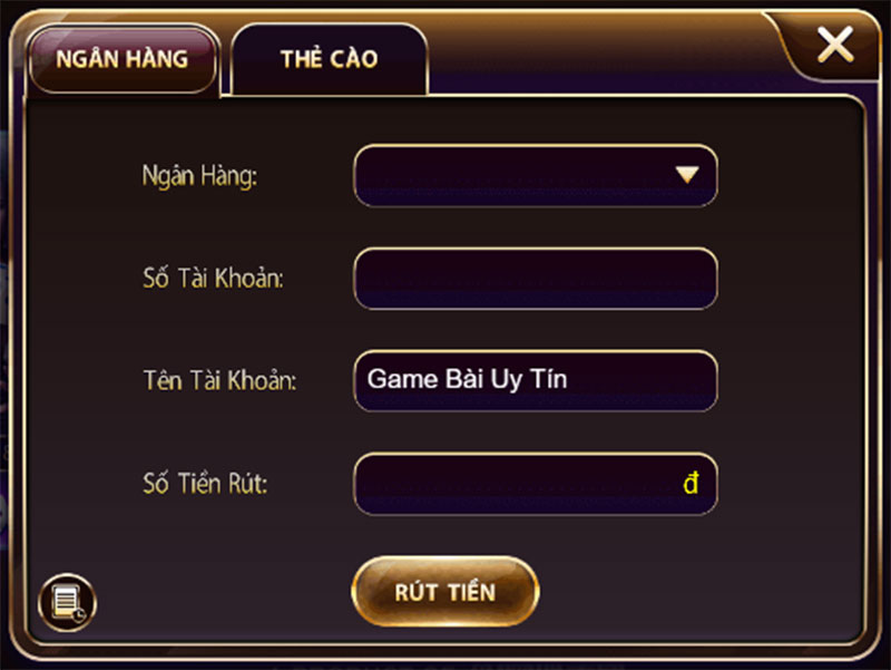 Rút tiền cực nhanh chóng tại cổng game Vuong Quoc Xeng