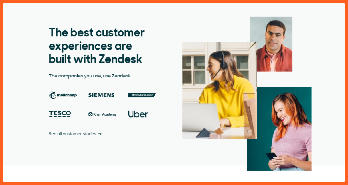 trust icons on Zendesk's site: types of social proof and benefits of social proof in B2B marketing