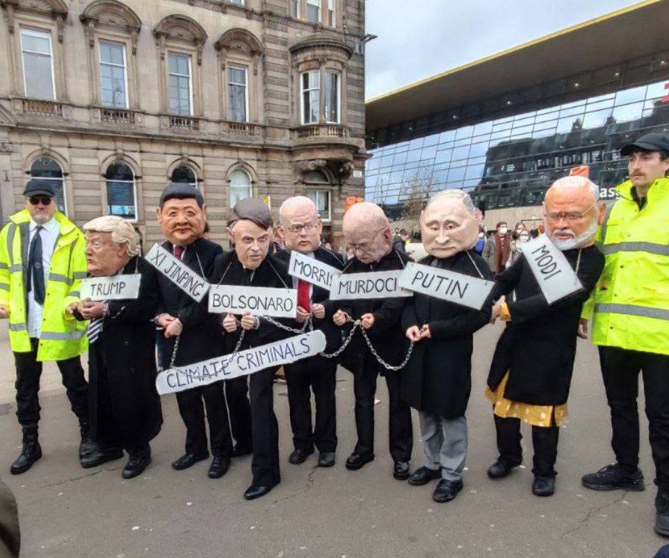 climate criminals are arrested at the COP26 protest in Glasgow