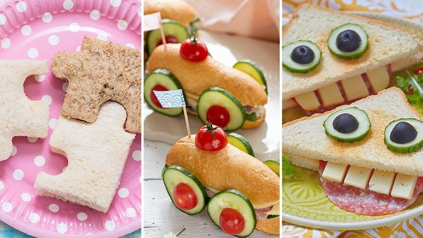 sélection de sandwiches originaux et amusants pour pique-nique