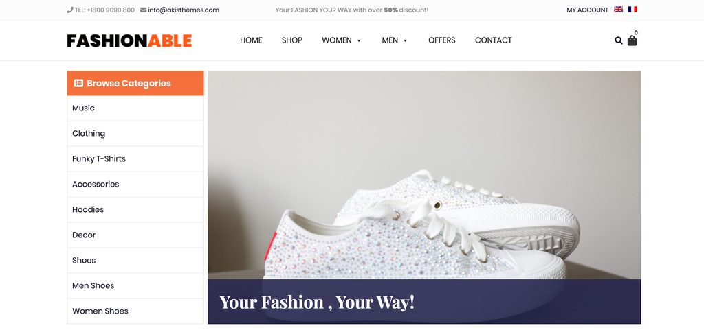 Fashionable Store, un thème WooCommerce WordPress