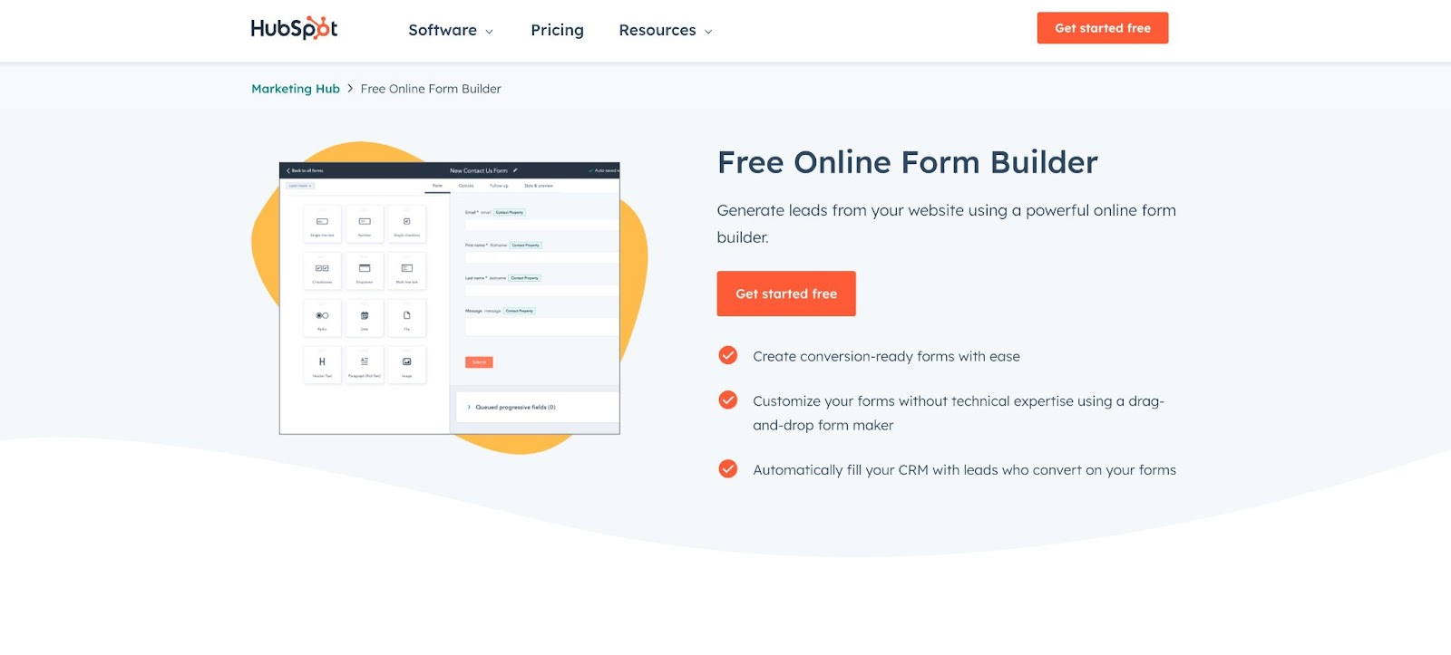 Best WordPress Form Plugin: Hubspot Online Form