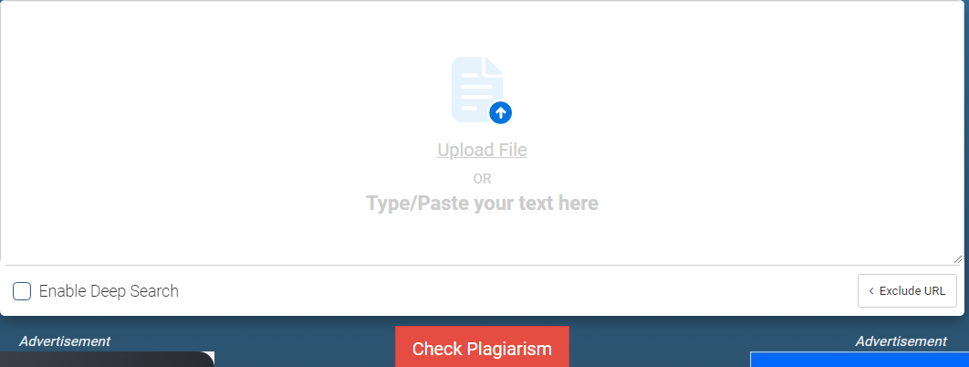 Check plagiarism's file upload section
