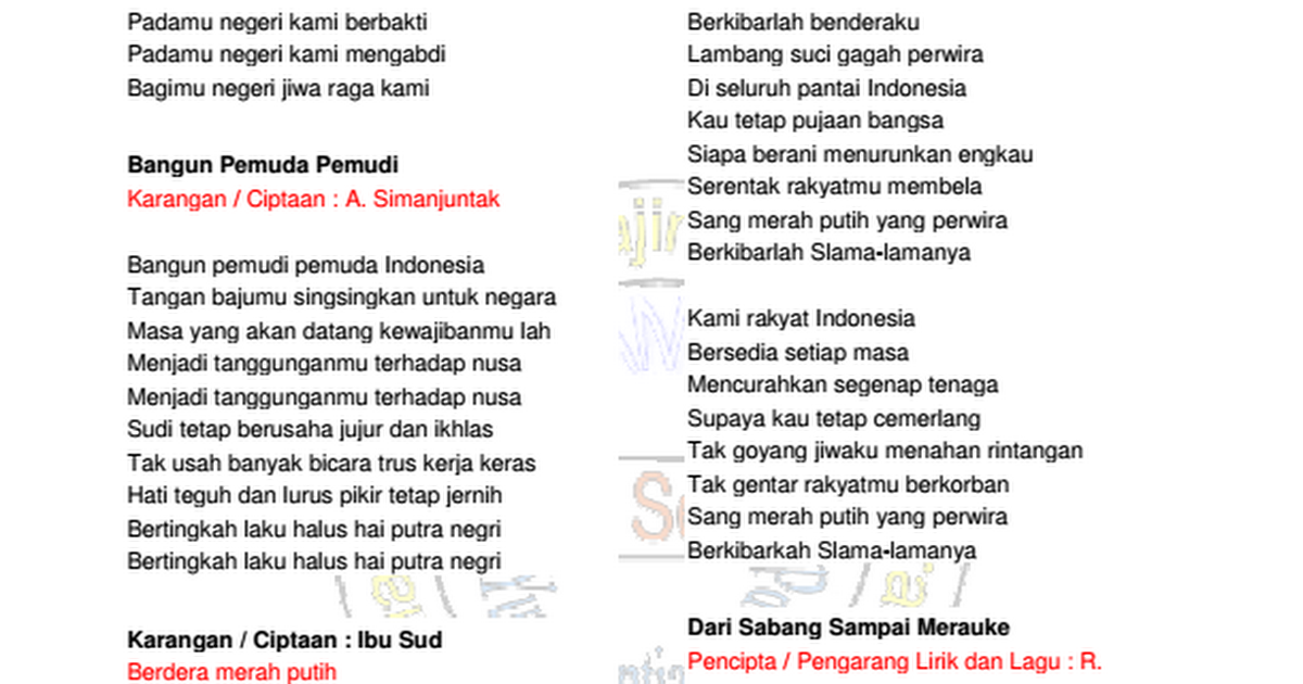 Lirik Lagu Padamu Negeri Bahasa Inggris