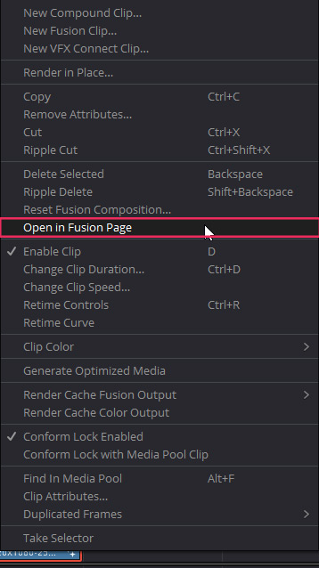 Fusion Page in Davinci Resolve