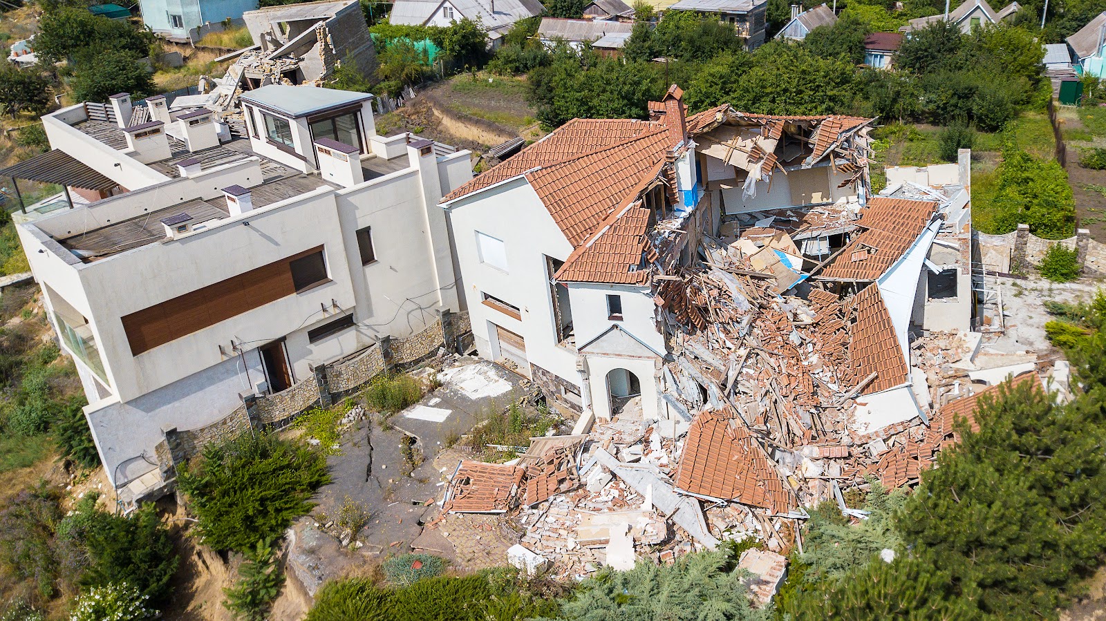earthquake ruins home