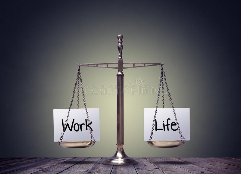 Work life balance scales. Business and family lifestyle choice royalty free stock image