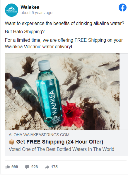 a free shipping ad copy example