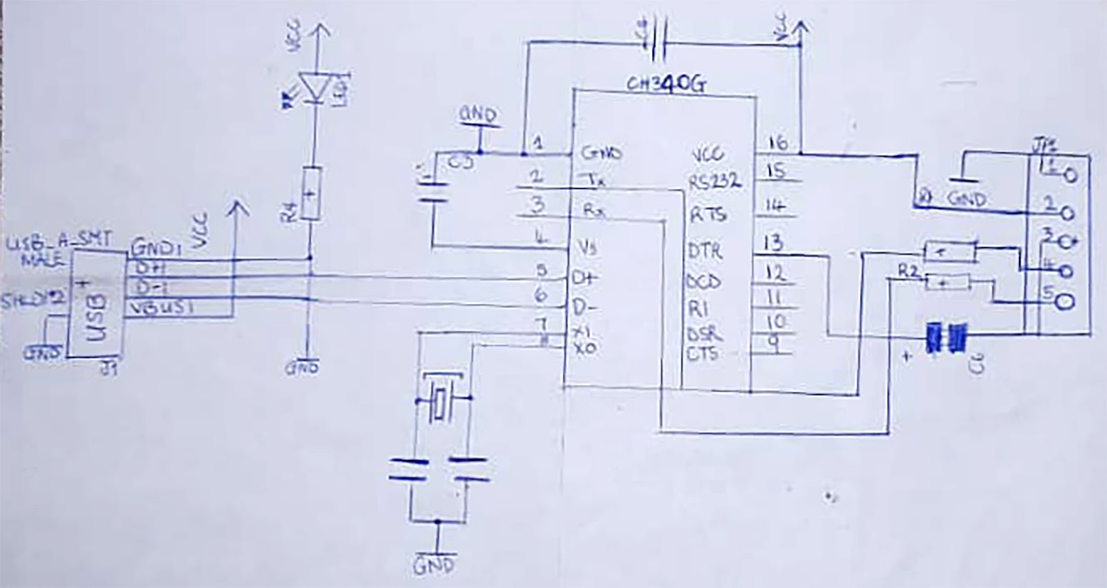 CH340G schematics diagram