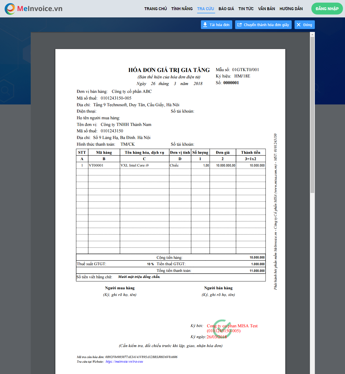 Tra cứu hóa đơn điện tử theo link tra cứu trên Email Tra cứu hóa đơn điện tử theo link tra cứu trên Email