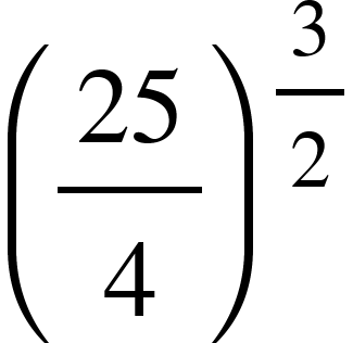 open parentheses 25 over 4 close parentheses to the power of 3 over 2 end exponent