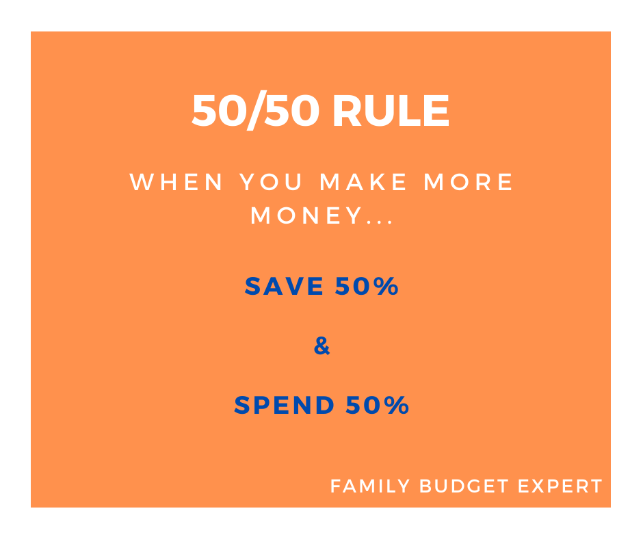 50/50 rule for saving and spending