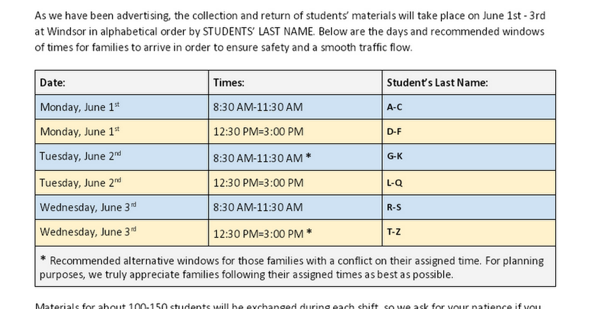 Windsor Student Materials Collection.docx