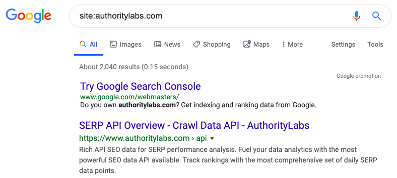 site: search in google