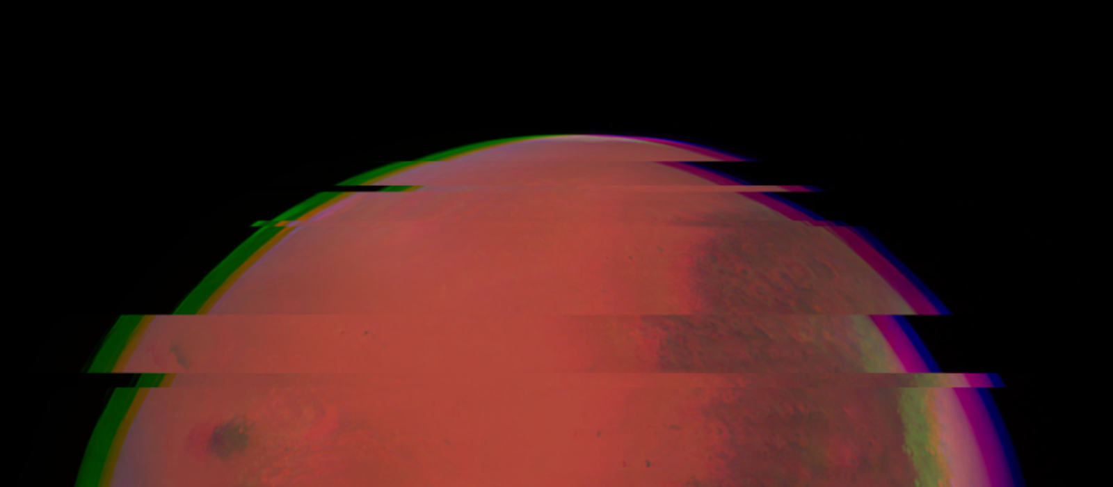 Mars with glitch effect
