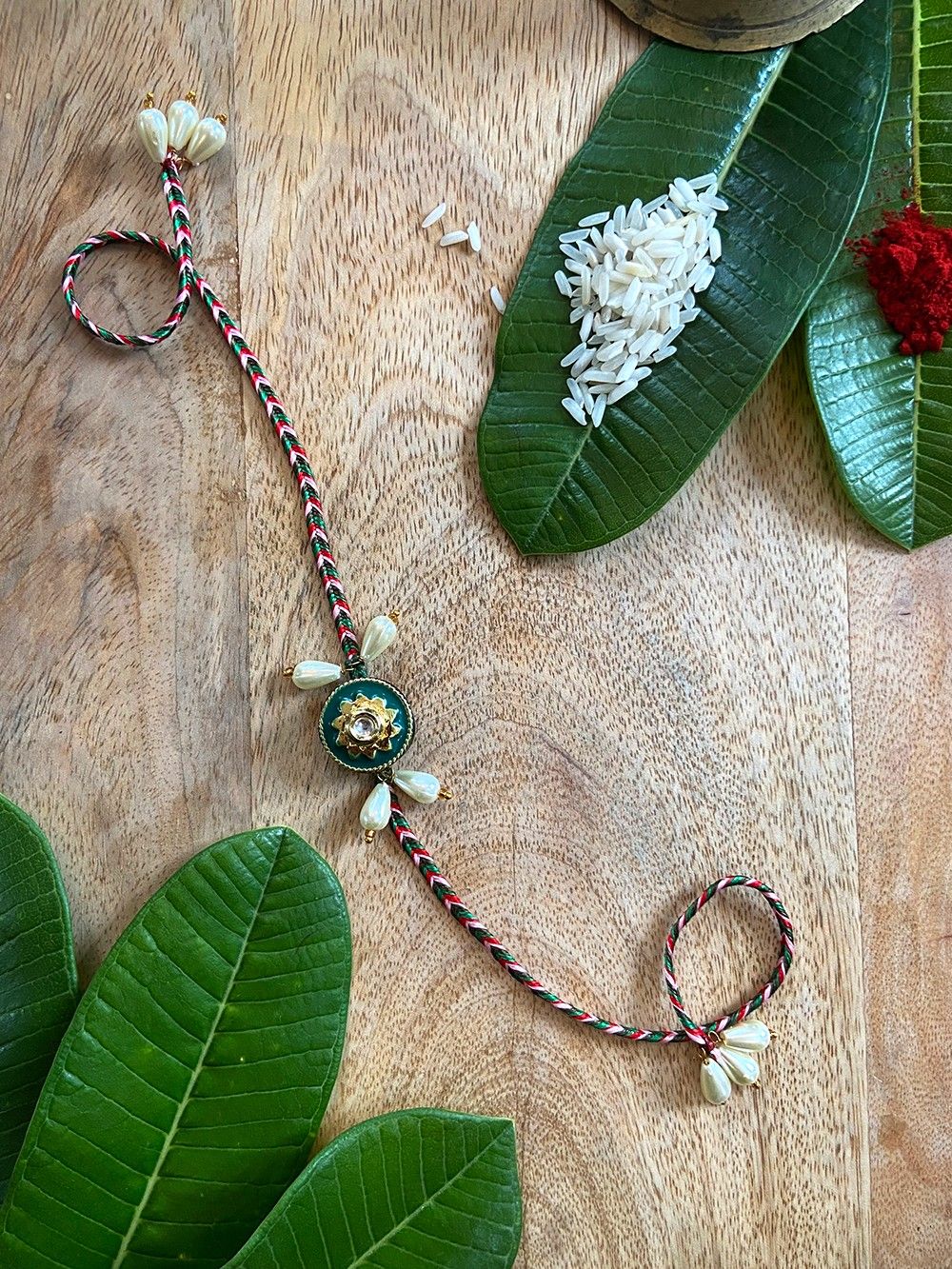 the loom - Green Handcrafted Meenakari Rakhi