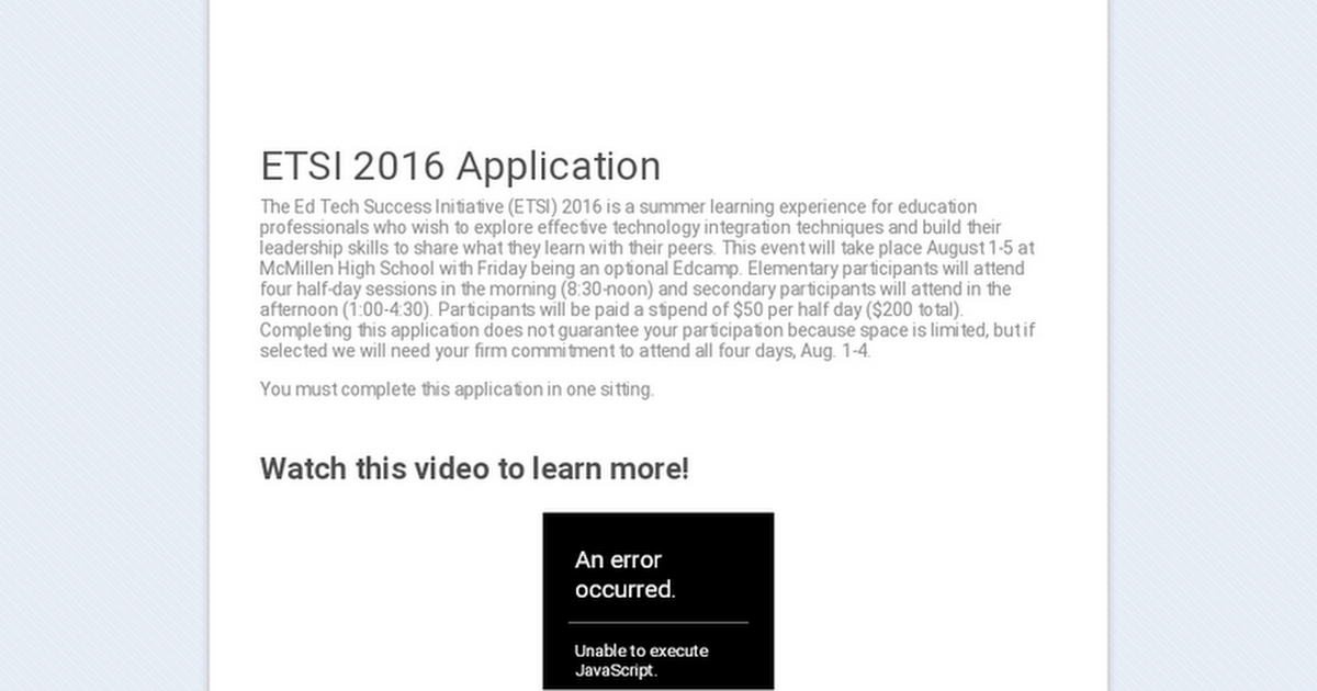 ETSI 2016 Application