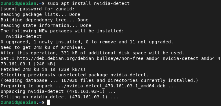 nvidia detect on debian