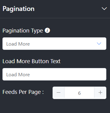 Facebook album feed setting- Pagination