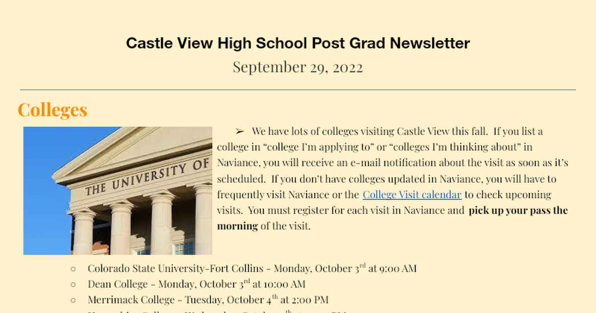 Post Grad Newsletter September 29