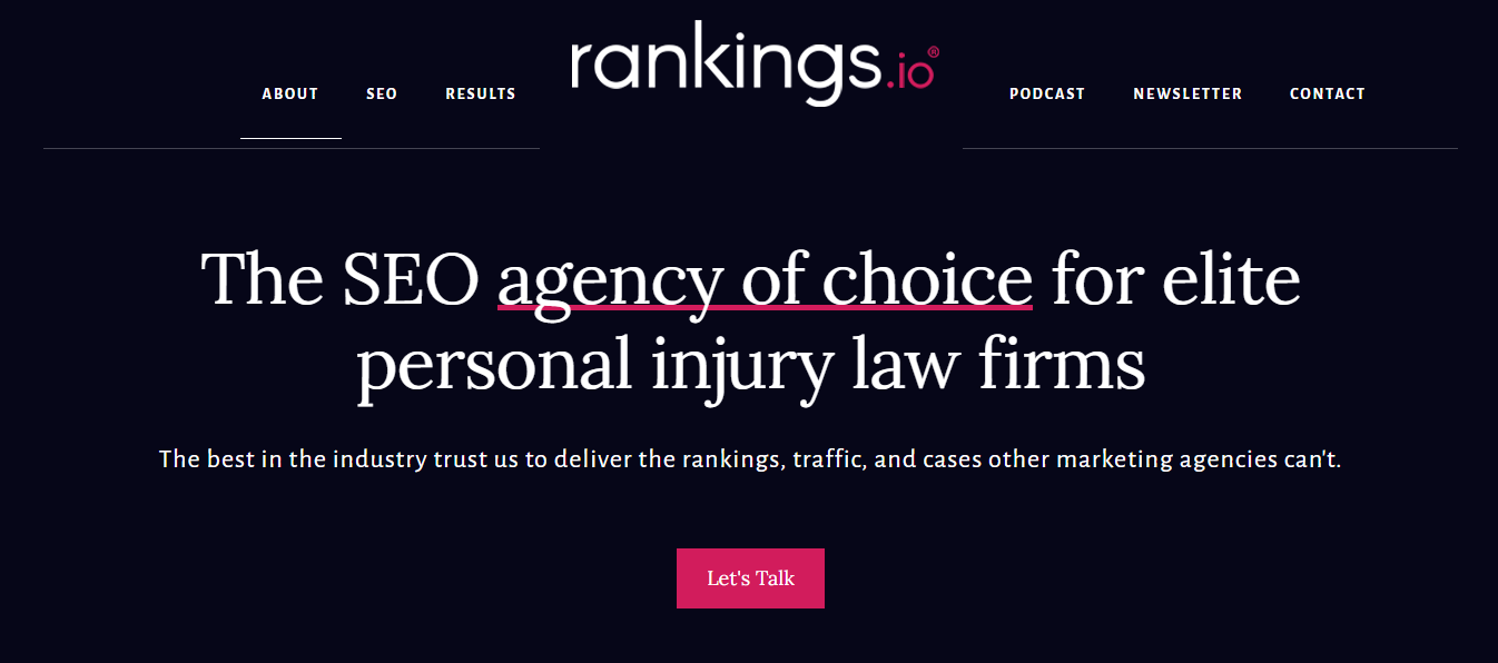 Rankings.io an example of a b2b service company.