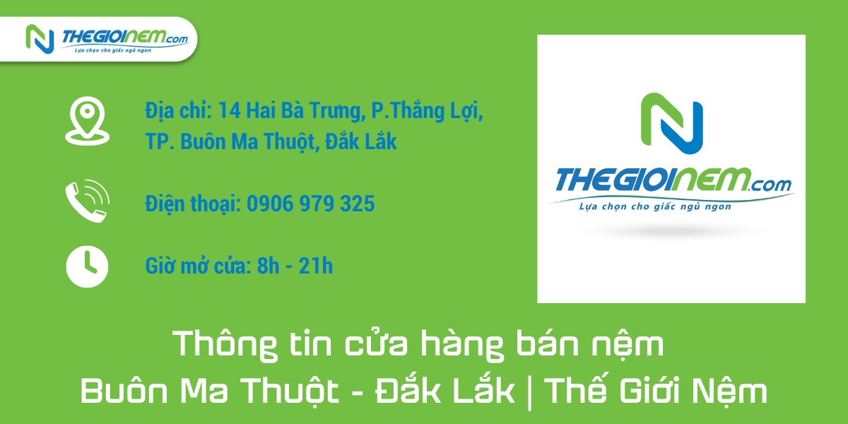 Cửa hàng bán nệm Buôn Ma Thuột - Đắk Lắk | Thế Giới Nệm