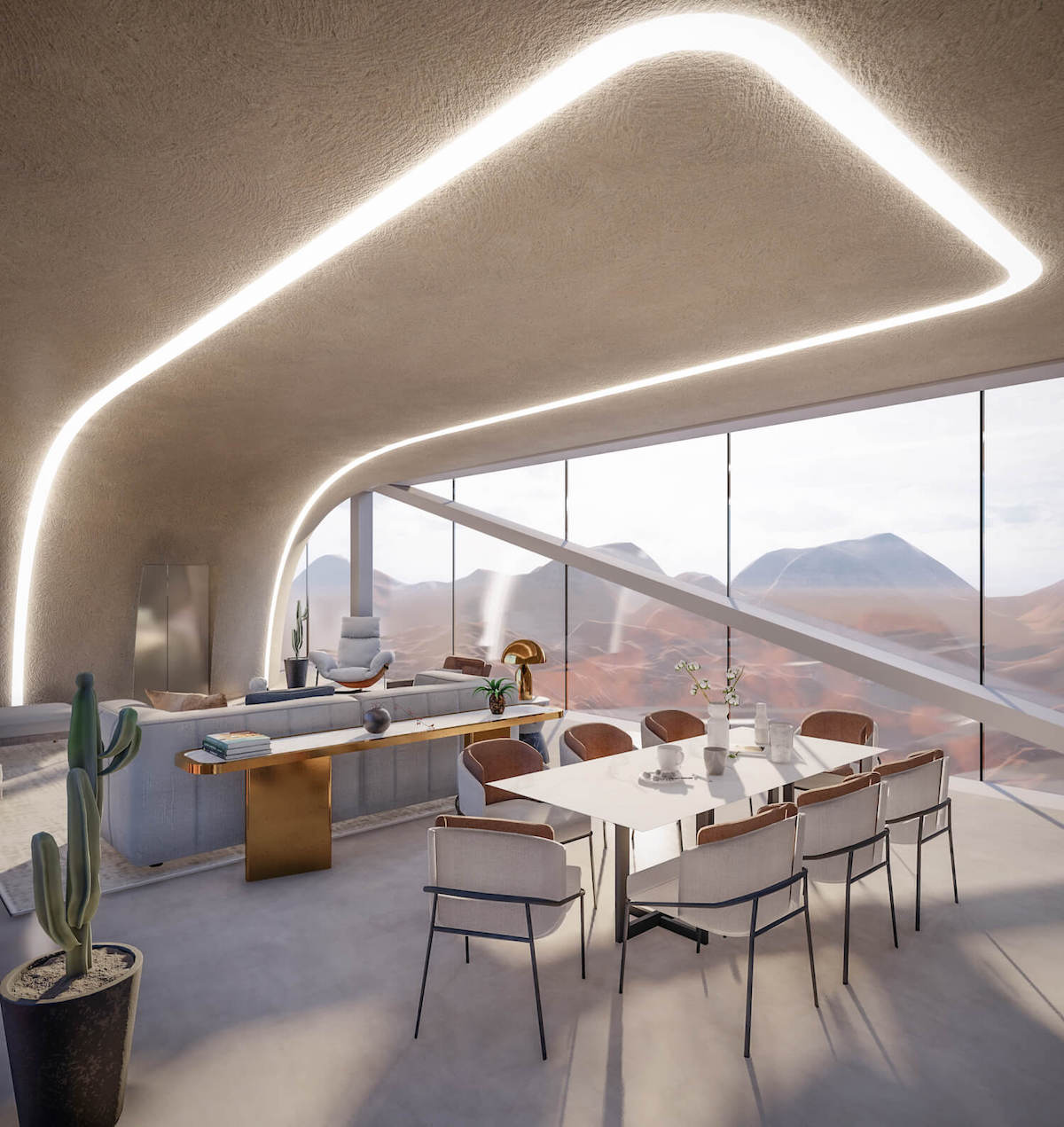 Interior View of Oasis House by Omar Hakim